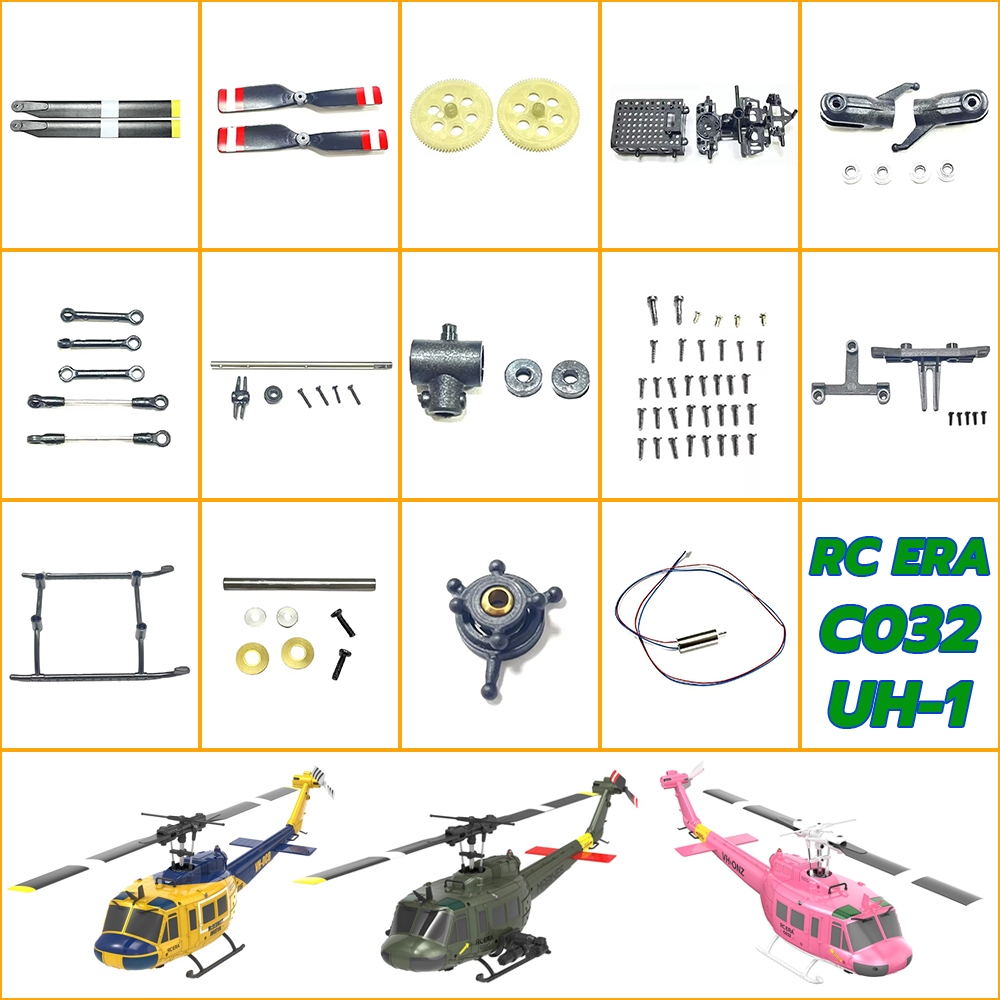 RC ERA C032 UH-1 RC อะไหล่เฮลิคอปเตอร์บังคับวิทยุ 2.4GHz 4CH 6 แกน Gyro สเกลแบบจำลอง UH1