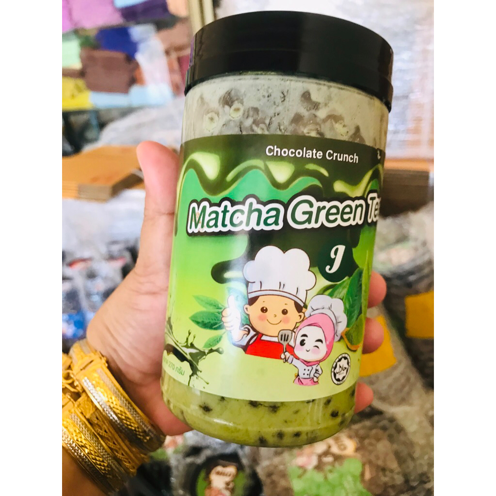 โกโก้ครั้น ช็อกโกแลตเข้มข้น ‼️รสชาเขียว‼️กรอบอร่อย (กระปุกใหญ่ 270กรัม)