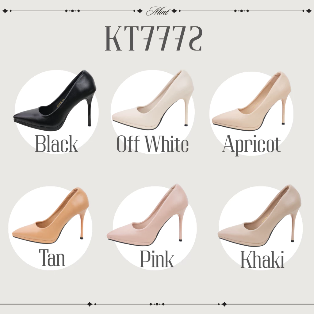 สินค้าพร้อมส่ง KT7772 รองเท้าส้นสูง 4นิ้ว เดินแบบ ใส่ประกวด หนังพียู ใส่นุ่ม ทรงสวยมากๆค่ะ