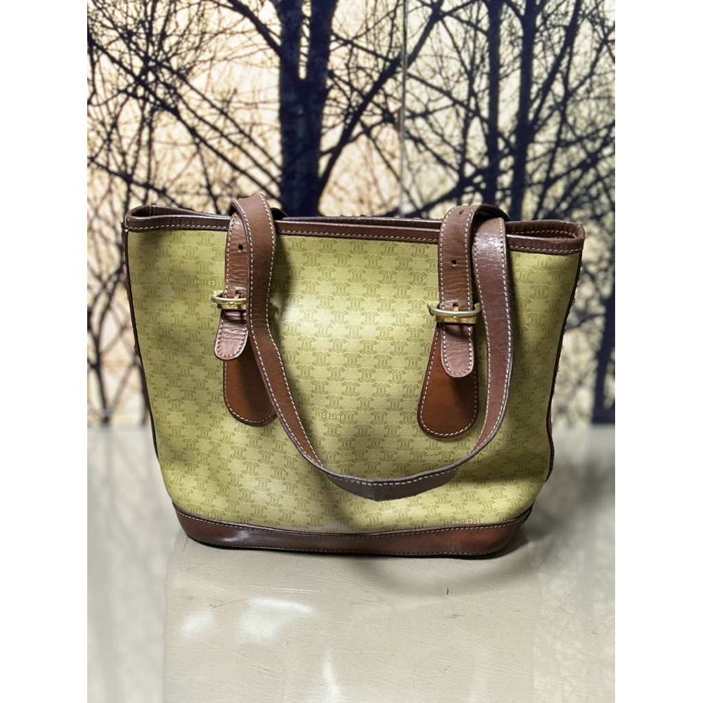 vtg leather bucket bag (used)