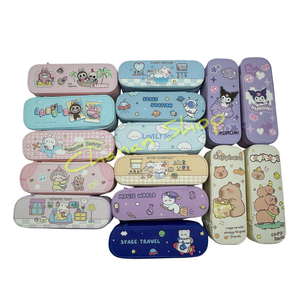 กระเป๋าใส่ดินสอ กล่องดินสอ 2 ชั้น ลายการ์ตูน (พร้อมส่ง)