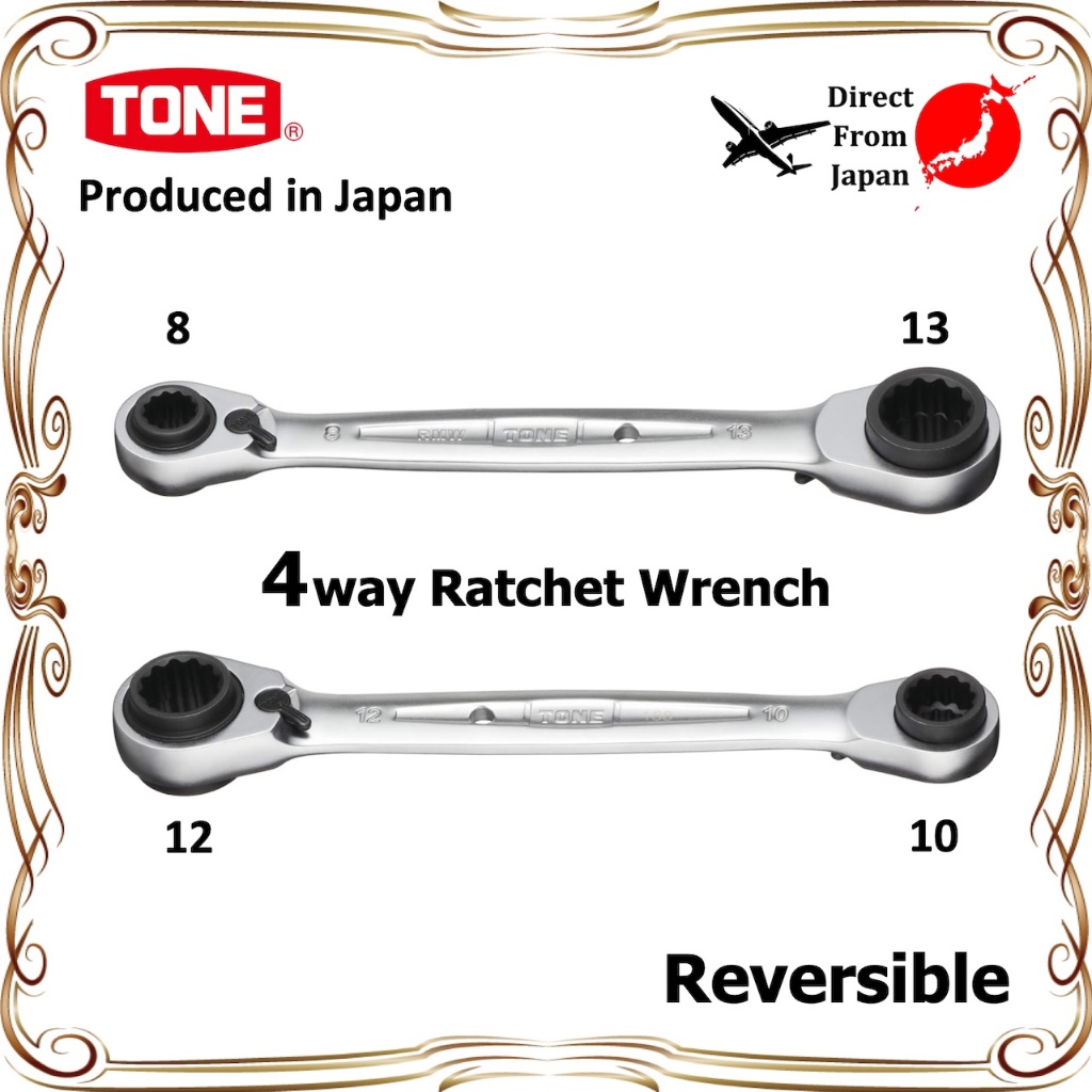 【Direct from Japan】TONE 4way Ratchet Wrench RMW-0813 8×10×12×13mm