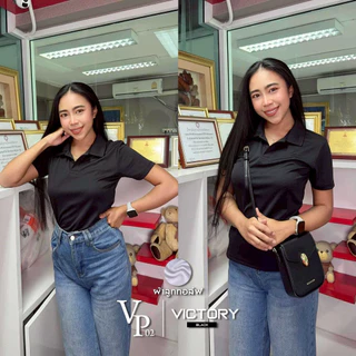 Victory VP02 เสื้อคอปกแขนสั้น เสื้อโปโลหญิงทรงเว้า ผ้าลูกกอล์ฟ ทรงสวย ใส่สบาย