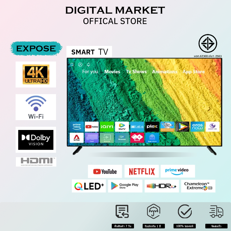 ทีวี 24 นิ้ว 15 นิ้ว 22 นิ้ว Smart TV 4K LED โทรทัศน์ ทีวีจอแบน สมาร์ททีวี ระบบ Android ทีวีดิจิตอล