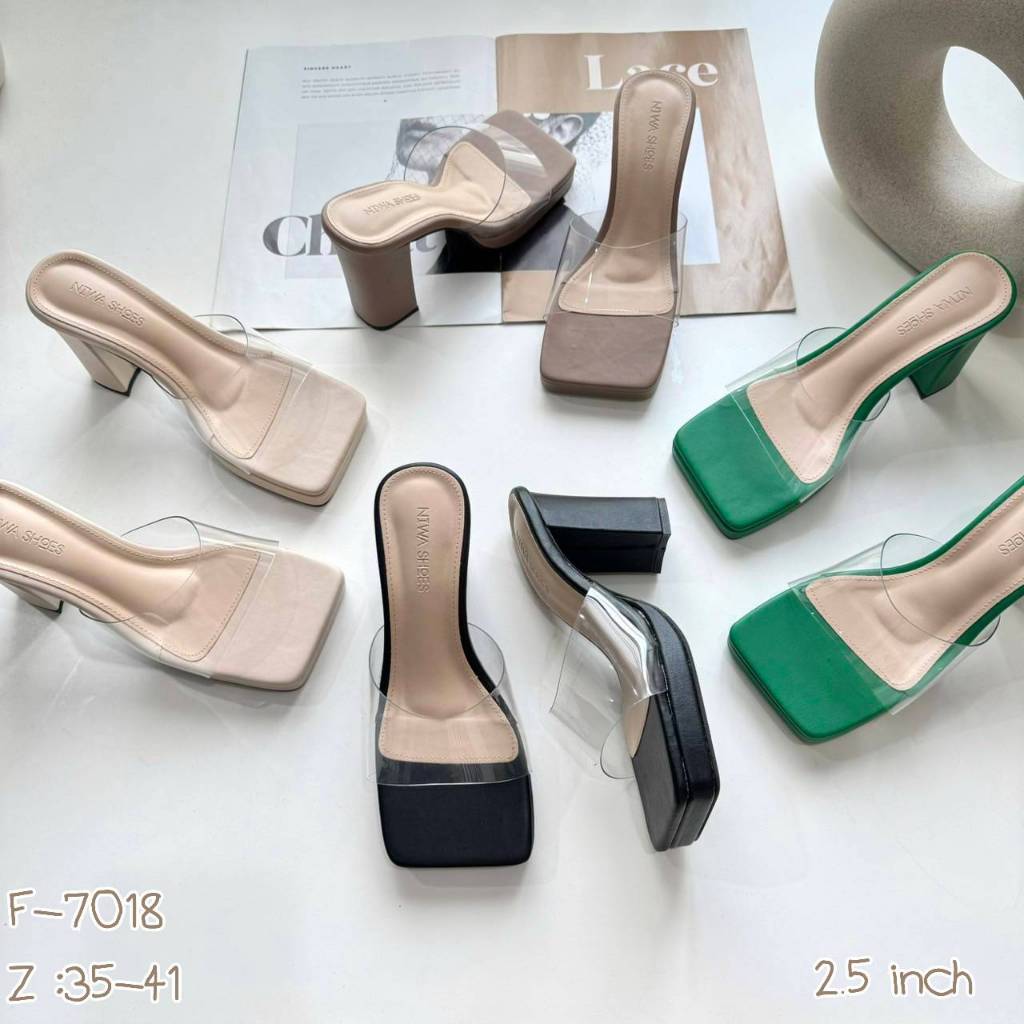 NIWA SHOES👠✨ 💕รองเท้าส้นสูง งานฉ่ำมากอีกแล้ว รุ่นนี้แต่ละสีแค่ดูแพง รหัสสินค้า F-7018