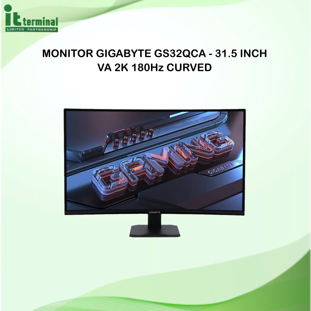 MONITOR (จอมอนิเตอร์) GIGABYTE GS32QCA - 31.5 INCH VA 2K 180Hz CURVED