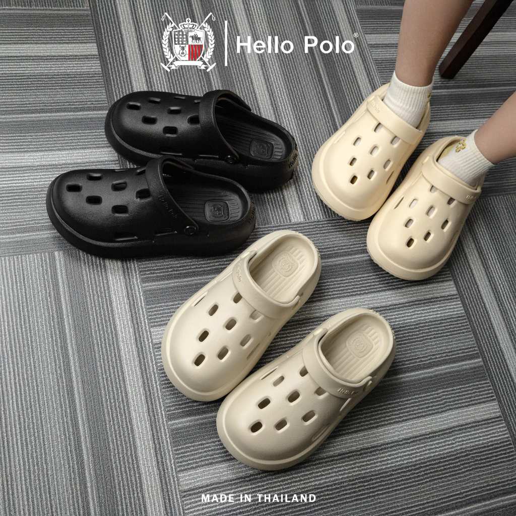 Hello Polo รองเท้าแตะ แบบสวม รองเท้าหัวโต แฟชั่น EVA พื้นหนานุ่ม กันลื่น Unisex รุ่น HP8057