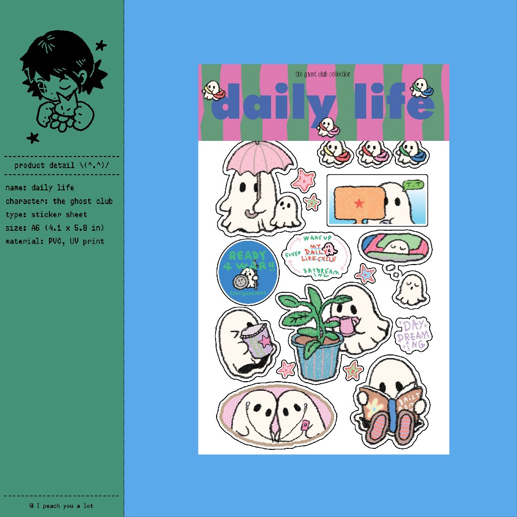 the ghost club / sticker sheet / daily life