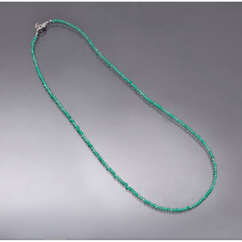 beautiful 1 pc 2 mm green onyx beaded necklace 💚💚💚