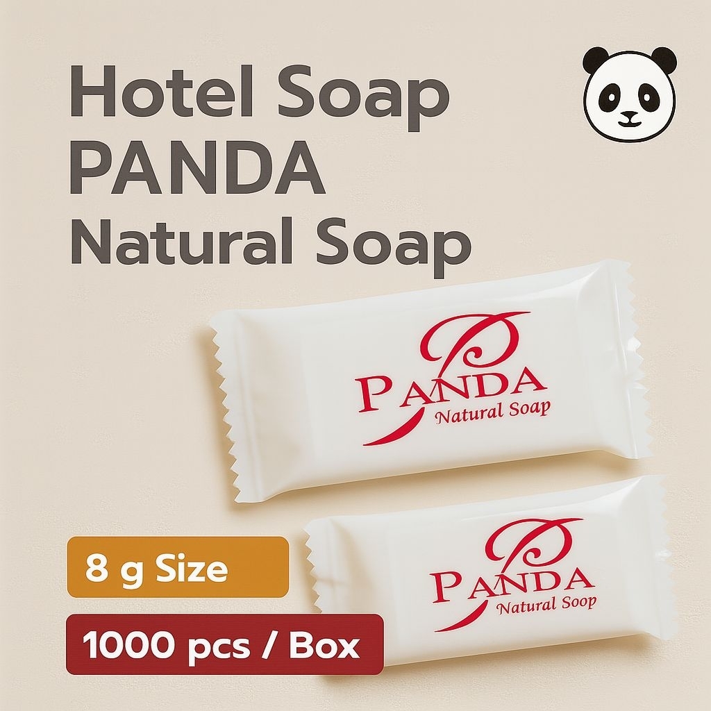 สบู่โรงแรม PANDA SOAP 8 กรัม(สีแดง) ผลิตภัณฑ์ใช้ในโรงแรม (1000ก้อน)