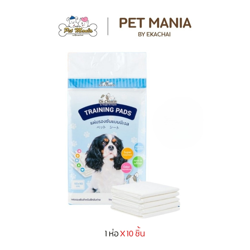 Dr.Choice Training Pads แผ่นรองซับสำหรับสุนัขแบบมีเจล ขนาด60×90 ซม. (10แผ่น/1ห่อ)