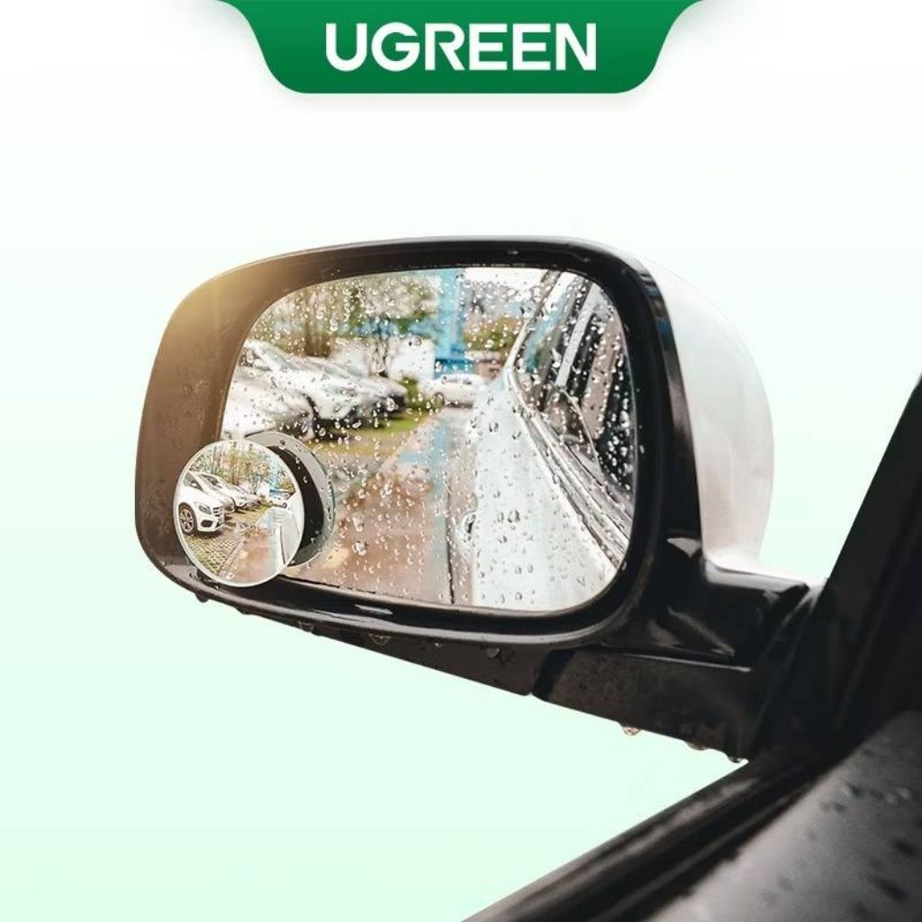 ของแท้💯 UGREEN กระจกมองหลังเลนส์นูน ทรงกลม มองได้ 360 องศา ความชัดระดับ HD สำหรับการจอดรถยนต์ ยานพาหนะ