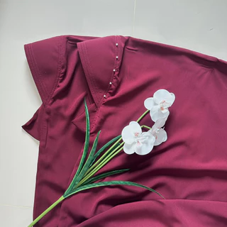 Hijab รุ่นกุลลียะห์ติดมุก มีคาง ยาวปิดข้อมือ พร้อมส่ง