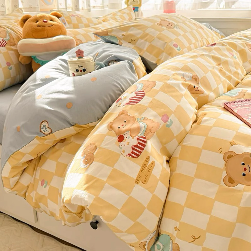 ชุดผ้าปูที่นอน ปลอกผ้าห่ม ลายหมีเนย Butter Bear - รูปที่ 1