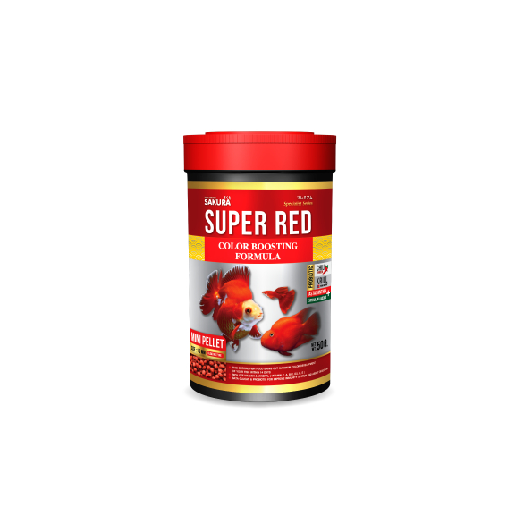 SAKURA SPECIAL Super Red ซากุระ อาหารปลาทอง สูตรเร่งสี โปรตีน38% น้ำไม่ขุ่น