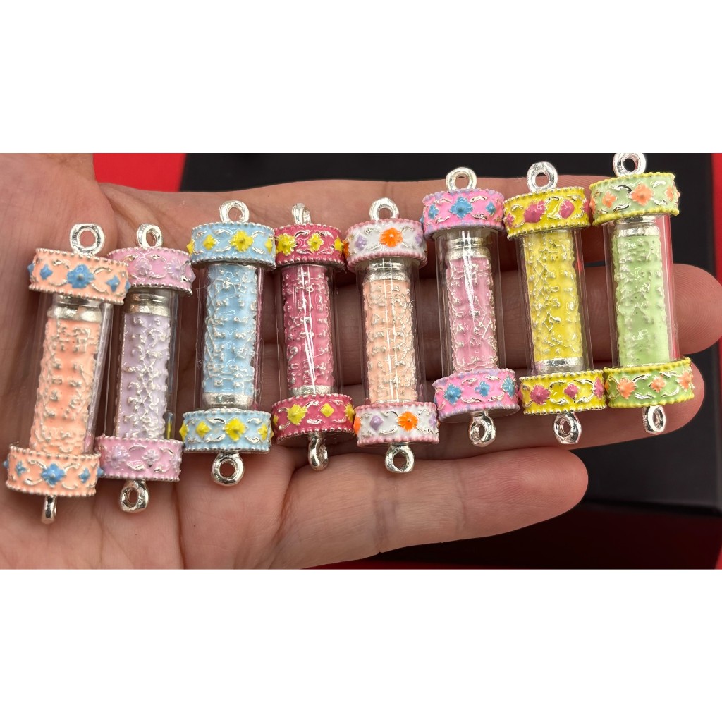 ฝาตะกรุดลายกนกลงยาประกอบตะกรุดยันต์เกราะเพชรลงยา ฝาขนาดเบอร์ 10