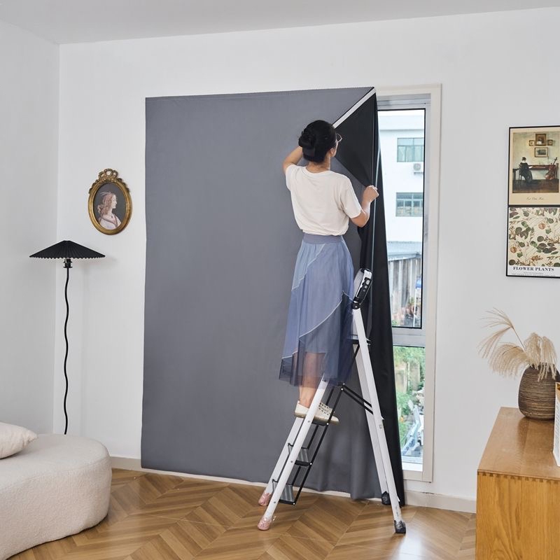 แนะนำ ผ้าม่าน ผ้าม่าน ผ้าม่านตีนตุ๊กแก กันแสงUV100% ผ้าม่านกันแสง สไตล์มินิมอล ม่านประตู ติดตั้งง่าย ผ้าม่านมีกาวในตัว ราคาพิเศษ มีเก็บเงินปลายทาง