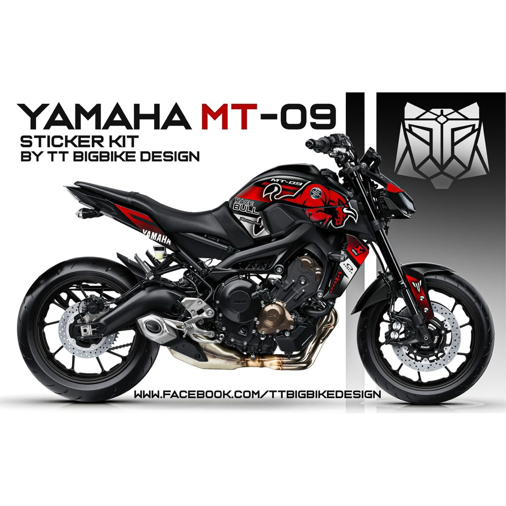 (Mr.AM) ชุดสติ๊กเกอร์ [เกรด Premium] Yamaha MT-09 2018 (RACE BULL)