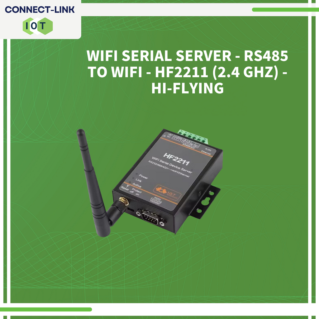 Wifi Serial Server - RS485 to Wifi - HF2211 (2.4 GHz) - Hi-Flying