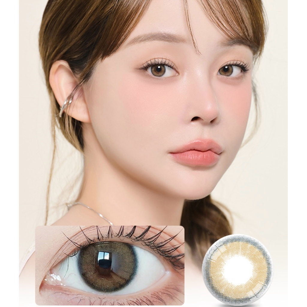 [[พร้อมส่ง]] รายเดือน LENSVERY รุ่น Silhouette Sheer Brown, Cream Beige คอนแทคเลนส์เกาหลี