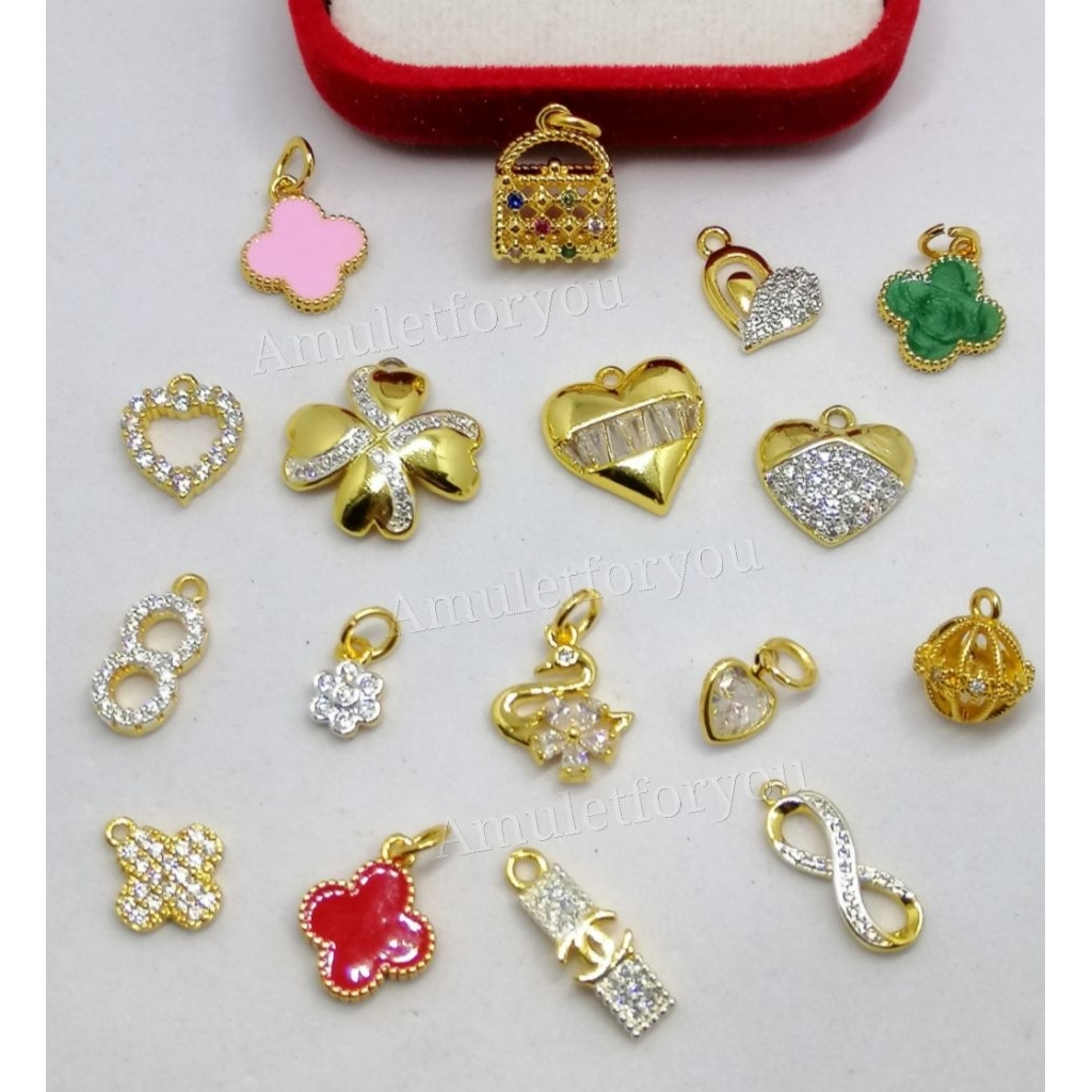 จี้ทอง​ 18k​ ฝังเพชรสวิสแท้​