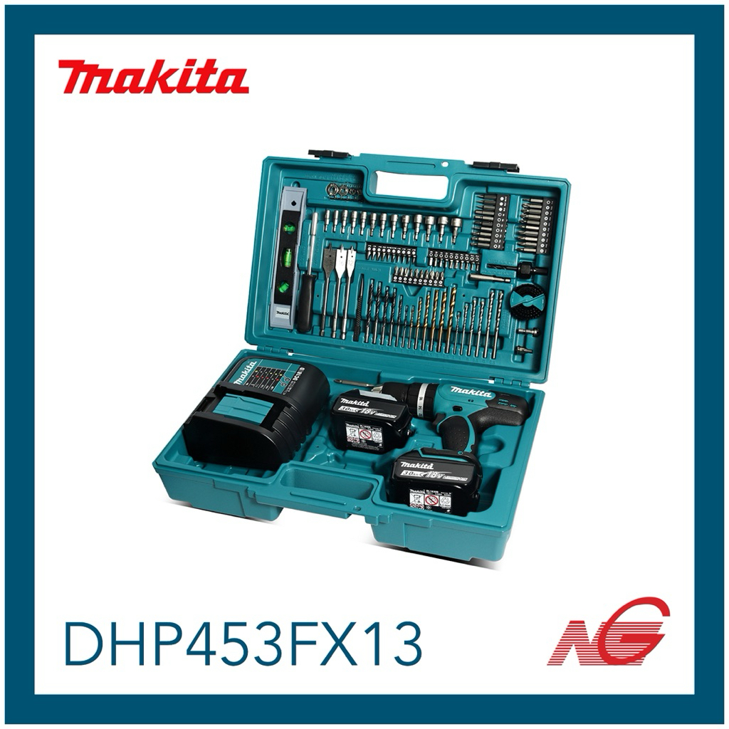 MAKITA มากีต้า สว่านกระแทกไร้สาย 18 โวลต์ ขนาด 13 มม. (1/2 นิ้ว) รุ่น DHP453FX13