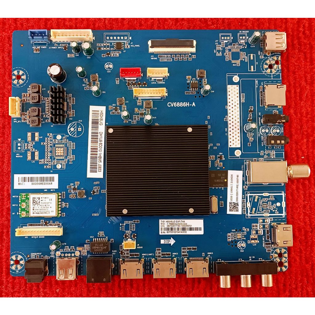 เมนบอร์ดทีวี HAIER สำหรับรุ่น H50K6UG  พาสบอร์ด CV6886H-A