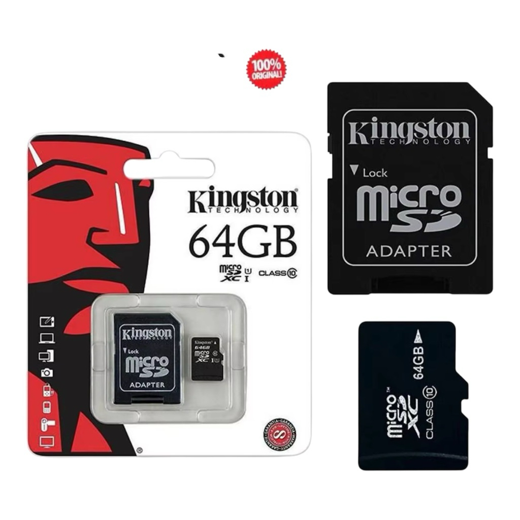 Kingston Micro sd card Memory Card  64GB กล้อง กล้องติดรถยนต์ โทรศัพท์มือถือ
