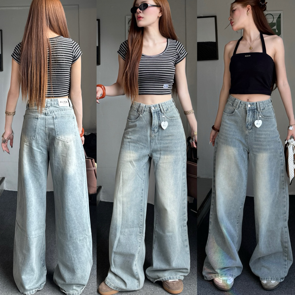 Buddy Jeans  กางเกงยีนส์ขากระบอกใหญ่ทรงสวย