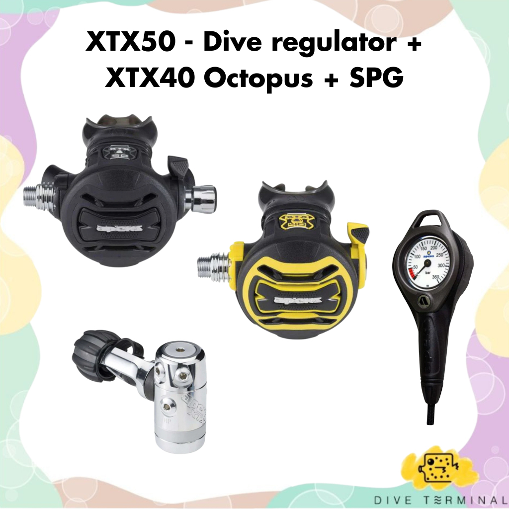 Apeks - XTX50 Dive Regulator + XTX 40 Octopus + SPG