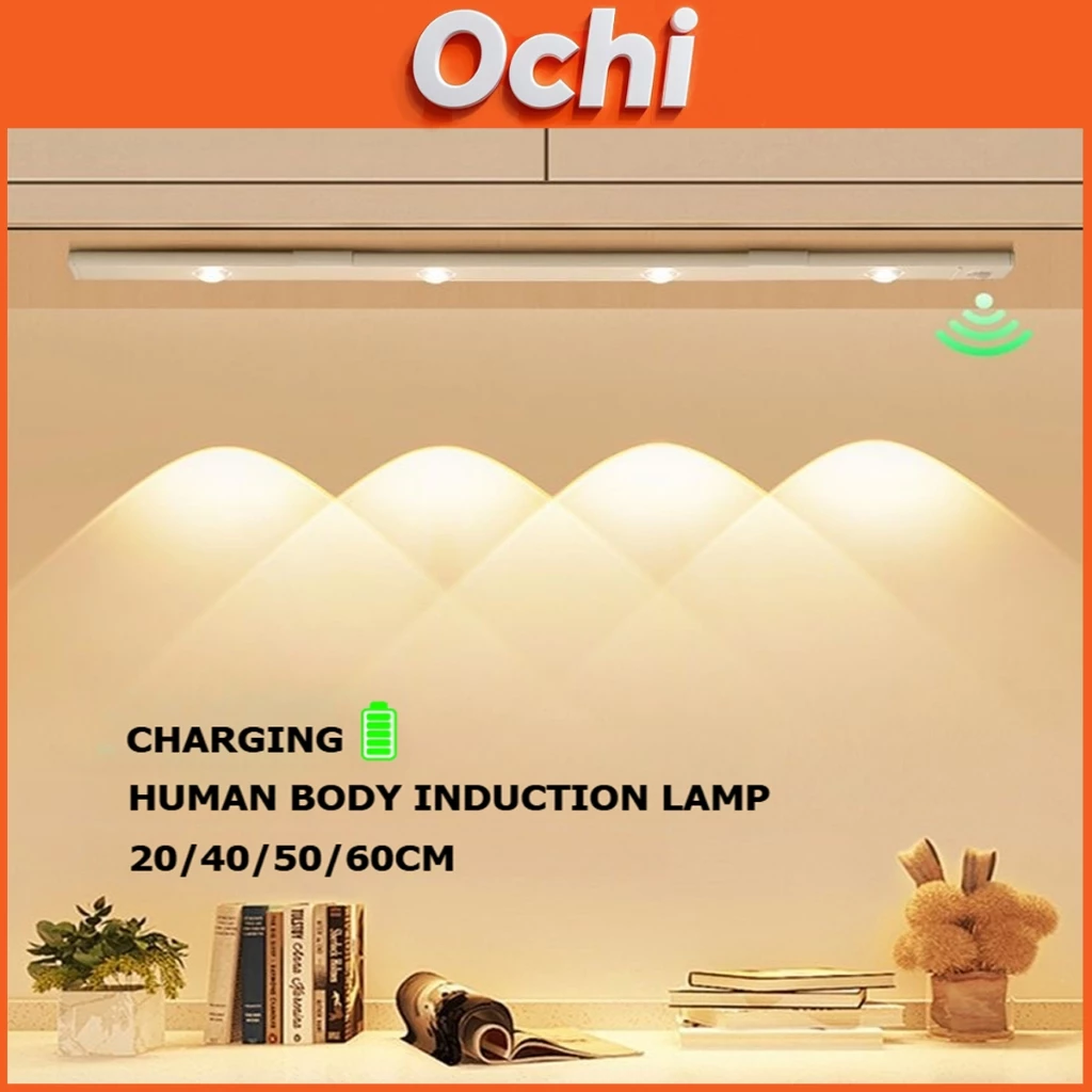 Ochi ไฟตู้เสื้อผ้า LEDไฟเซนเซอร์ ไฟติดตู้โชว์ ไฟเซ็นเซอร์การเคลื่อนไหว ไฟเซ็นเซอร์อัตโนมัติไร้สาย 4 โหมด 3 สีปรับ
