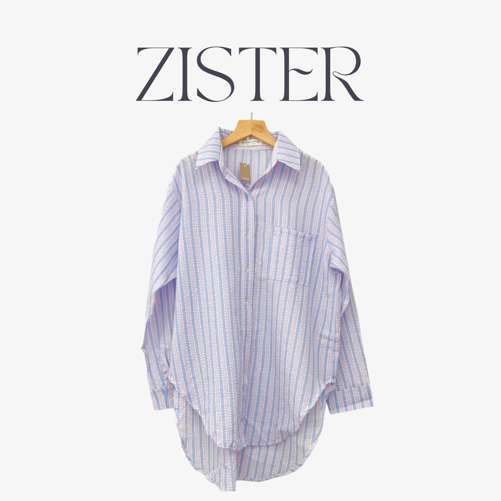 ZISTER | เสื้อเชิ้ตแขนยาวลายทาง ZV172L