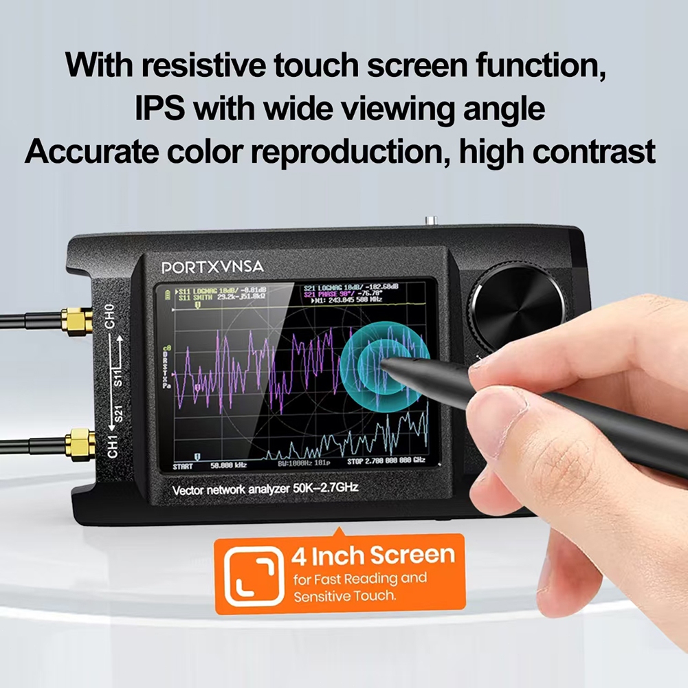 50kHz ถึง 2.7GHz portxvnsa nanovna-h4 บวก VNA เวกเตอร์วิเคราะห์เสาอากาศ