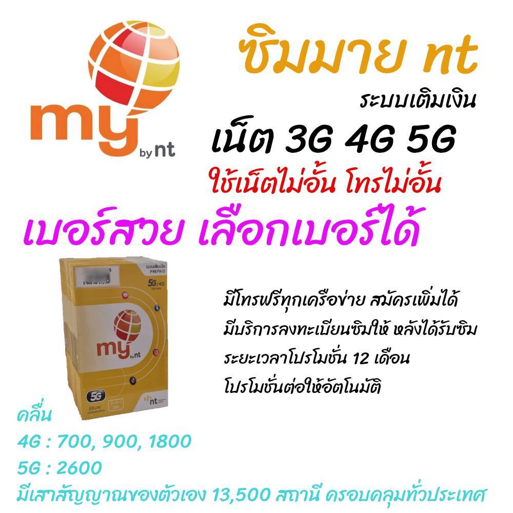 (No.8) เลือกเบอร์ได้ ซิมมาย เดือนละ100 เบอร์สวย ระบบเติมเงิน ใช้งานได้ทั่วไทย