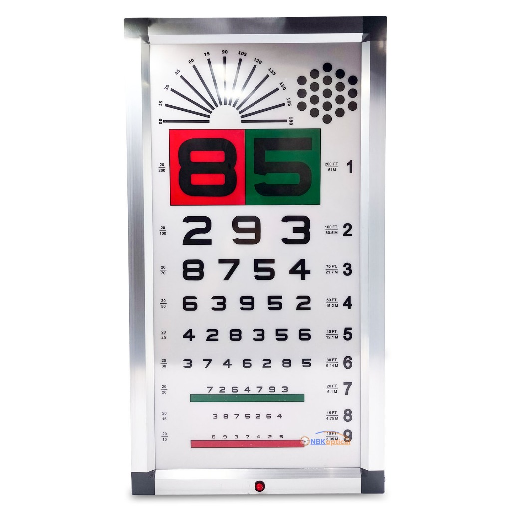 [พร้อมส่ง🇹🇭]ป้ายวัดสายตามองไกล ระยะทดสอบ  6 เมตร ไฟLED (Snellen chart) LED  VISION CHART 85 (รังผึ้ง