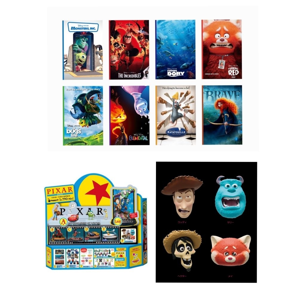 พร้อมส่ง Happy Lottery Pixar 2025 Happy C : F Prize magnet, H Prize postcard book
