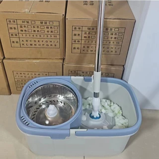 Sp ไม้ถูพื้นSpinMop ถังปั่นสแตนเลสพร้อม ไม้ม๊อบถูพื้น พร้อมผ้าม็อบ 8999