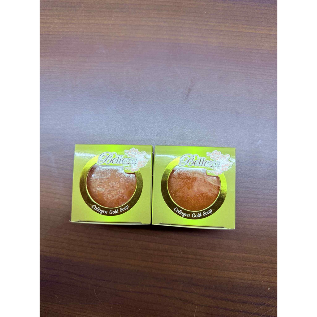 ( 2ก้อน)สบู่หน้าเด้ง คอลลาเจนผสมทองคำ เบเลซ่า Belleza collagen gold soap