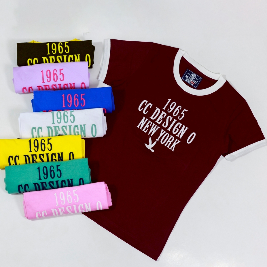 GM DESIGNS เสื้อยืดคอกลมหญิง(เข้ารูป) งานปัก เสื้อยืดผ้าคอตตอน GM-3034/3