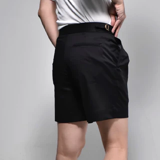 era-won กางเกงขาสั้น รุ่น Double belts Classic Shorts (V2) สี Black seven