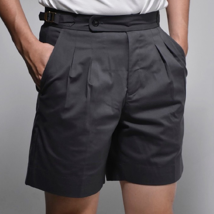 era-won กางเกงขาสั้น รุ่น Double belts Classic Shorts (V2) สี Grey seven