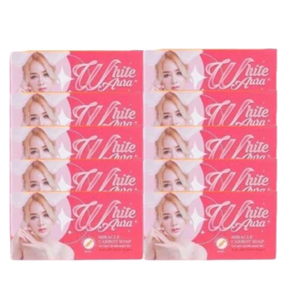🔥10ก้อน🔥White Auia ไวท์ออร่า สบู่แครอท ขนาด160gแพ็กเก็ตใหม่