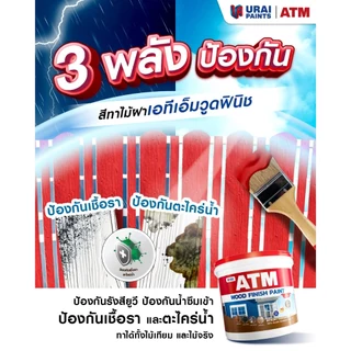 สีทาไม้ฝา เอทีเอ็ม ATM Wood Finish Paint ขนาด 3.785 ลิตร