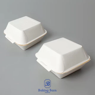 Baking barn (50ชิ้น) กล่องเบอร์เกอร์กระดาษสี่เหลี่ยม ฝาพับ กล่องอาหารกระดาษ