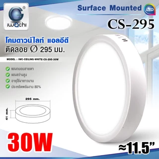 IWACHI โคมดาวน์ไลท์ ติดลอย ถนอมสายตา ทรงกลม ไดร์เวอร์รวม 12W 18W 24W 30W แสงขาว แสงวอร์ม