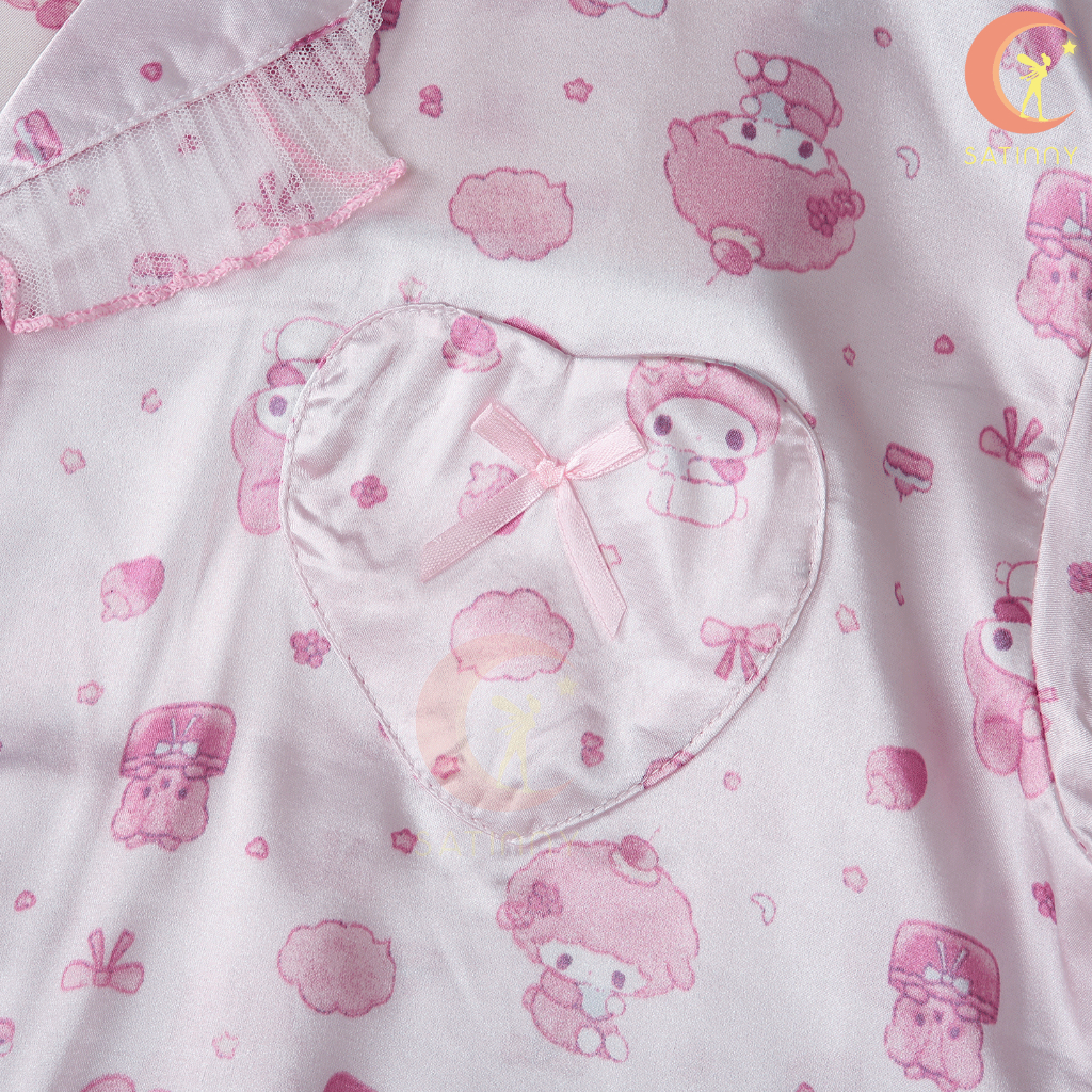 ลายเมโลดี้JJ34ชุดนอนSatinnyใส่ละปั๊วะแน่นอนmy melody ระบายอากาศ ไม่ร้อน น่ารักสไตล์เจ้าหญิง ประทับใจสุดๆ ราคา ถูกที่สุด ดีลบีเคเค แกลเลอรีภาพที่ 5