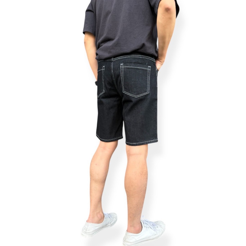 JEANSEXPRESS Short's Jeans 09 กางเกงยีนส์ขาสั้นชาย ทรงเหนือเข่า สียีนส์ดำเข้ม เป้าซิป Size 28-38 รับชำระปลายทาง - รูปที่ 2