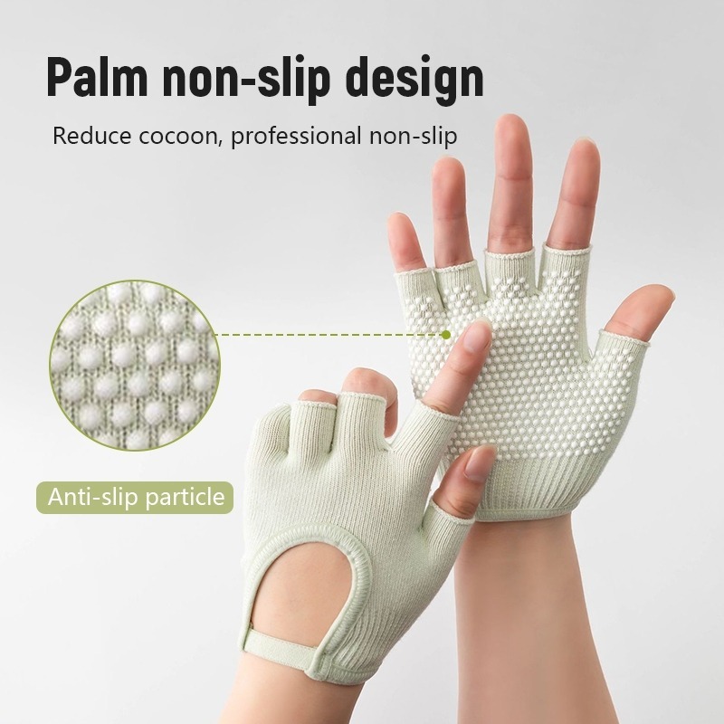 ถุงมือพิลาทิส ถุงมือกันลื่น 1คู่ ถุงมือฟิตเนส กระชับมือ ใส่สบาย ระบายอากาศดี - รูปที่ 3
