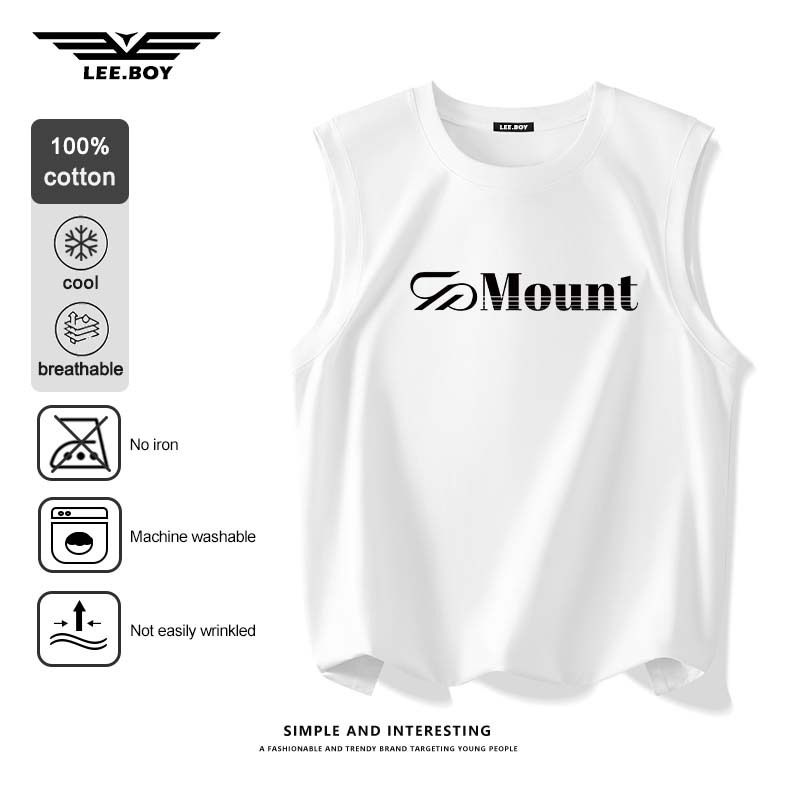 เสื้อแขนกุด ไม่หดตัว ผ้าฝ้าย100% ใส่สบายไม่ร้อน ลายตัวอักษร ดีไซน์เก๋ ผ้าดีใส่สบายไม่ร้อน สตรีทสไตล์ ใหม่ พร้อมส่งในไทย