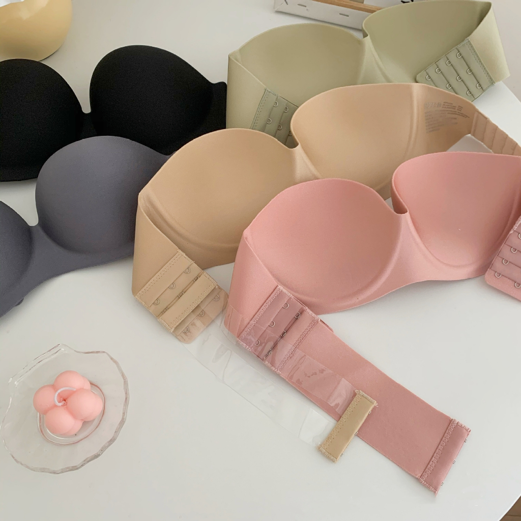 🔥ราคาถูก🔥 เสื้อชั้นในแบบเกาะอก เสื้อชั้นในแบบชิ้นเดียว ดันทรงหน้าอกเล็ก ไม่หลุด สายใสฟรี คัพ AB เหมาะกับสาวหน้าอกเล็ก - รูปที่ 6